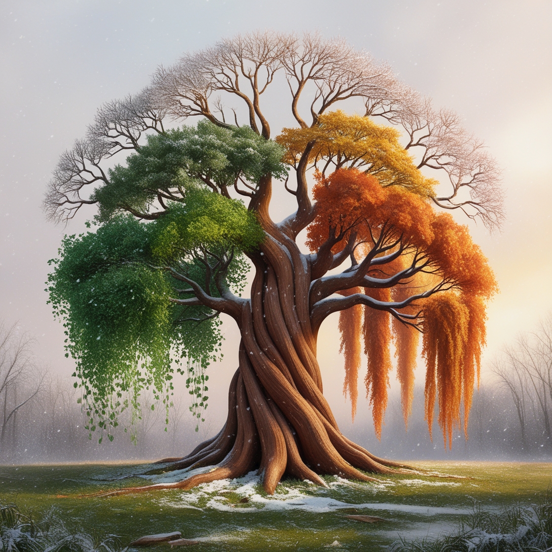 Adaptability: A tree representing all four seasons Adaptability: A tree representing all four seasons