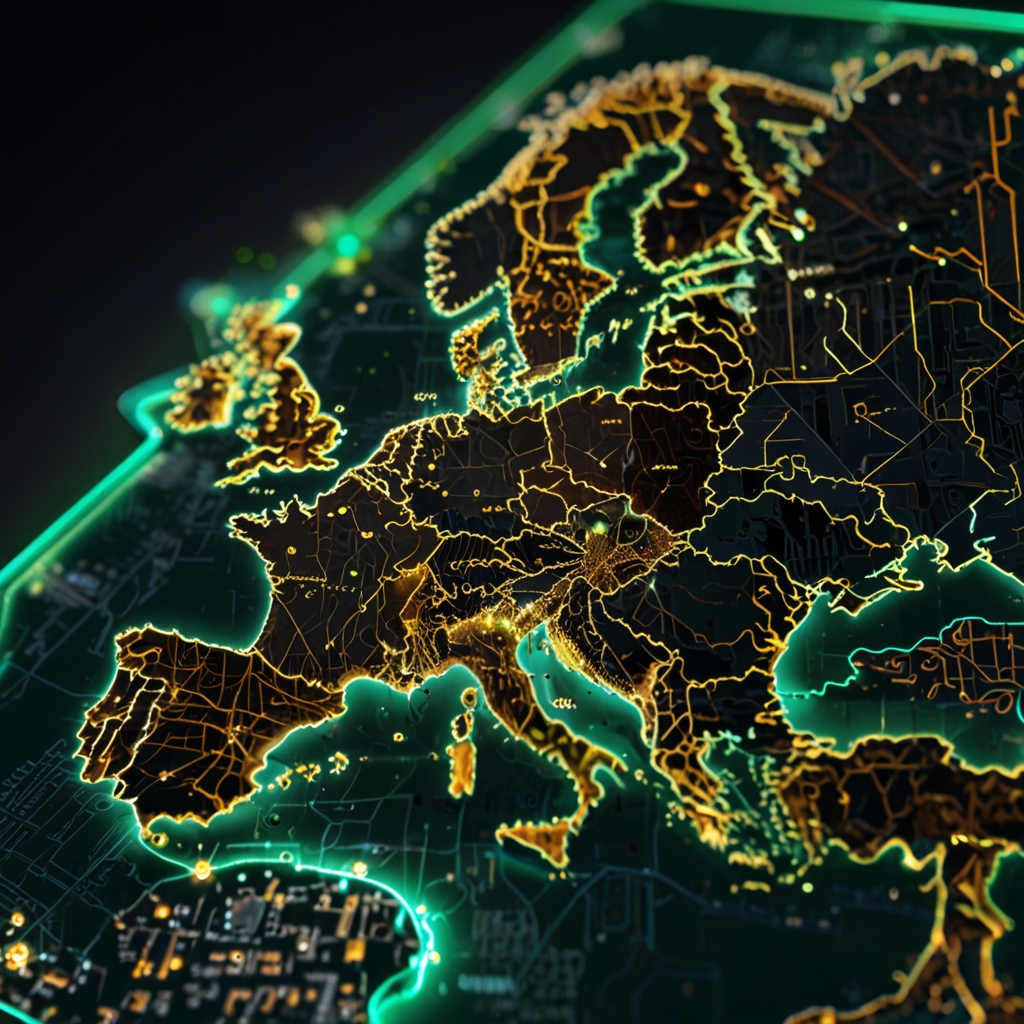 Grüne Europakarte mit Highlights Grüne Europakarte mit Highlights